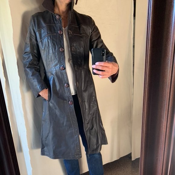 VINTAGE '1970's Austrian "Echt Leder" Mod Coat - Picture 2 of 9